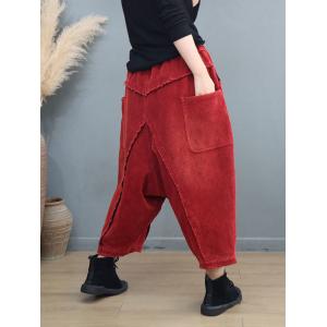 Fleeced Lined Corduroy Pull-On Fisherman Pants