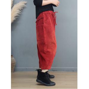 Fleeced Lined Corduroy Pull-On Fisherman Pants