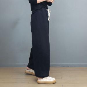 Chunky Cotton Wide Leg Sweat Pants for Women