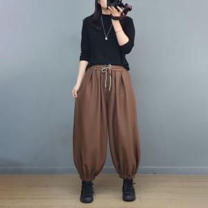 Casual Cotton Fleeced Loose Balloon Pants