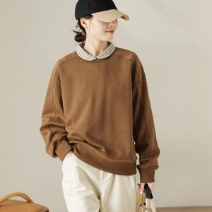 Oversized  Wool Blend Long Sleeves Sweatshirt
