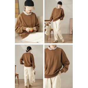 Oversized  Wool Blend Long Sleeves Sweatshirt