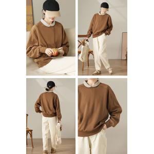 Oversized  Wool Blend Long Sleeves Sweatshirt