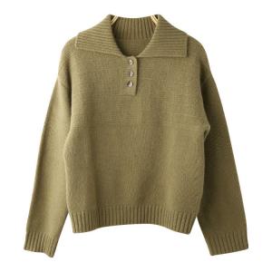 Chunky Sheep Wool Statement Collar Pullover Sweater