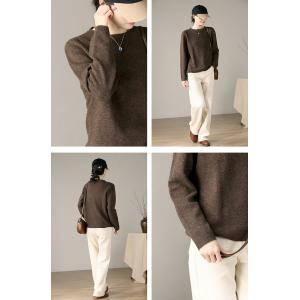 Casual Crew Neck Sheep Wool Sweater for Women