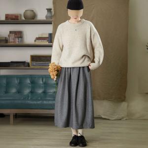 Minimalist Chic Starry Pattern Crew Neck Wool Sweater