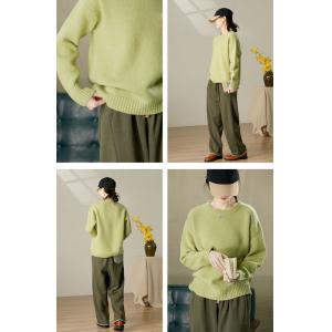 Minimalist Chic Starry Pattern Crew Neck Wool Sweater