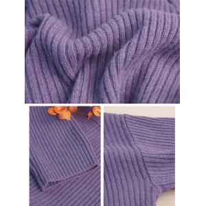 Vertical Stripes Wool Loose Purple Sweater