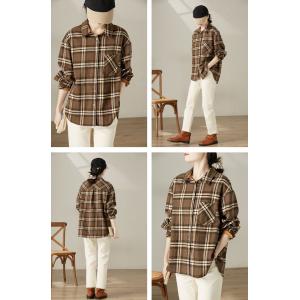 Loose-Fitting Cotton Tartan Shacket