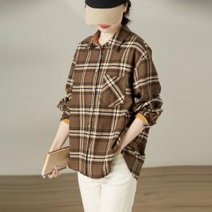 Loose-Fitting Cotton Tartan Shacket