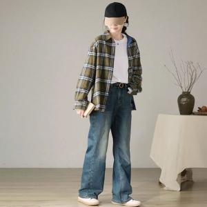 Loose-Fitting Cotton Tartan Shacket