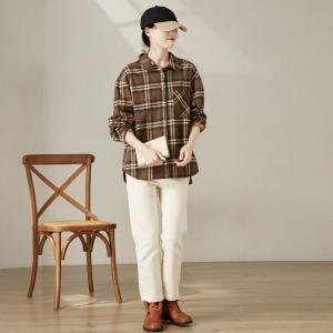 Loose-Fitting Cotton Tartan Shacket