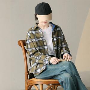 Loose-Fitting Cotton Tartan Shacket