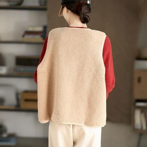 Horn Toggle Button Beige Sweater Vest