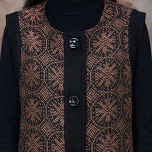 Black Pockets Totem Dotted Coffee Waistcoat