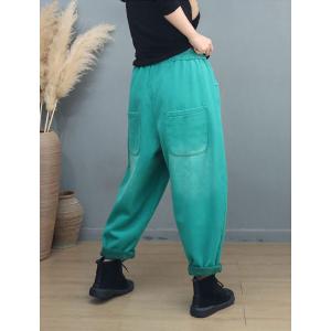 Letter Patchwork Fleeced Pull-On Sweat Pants