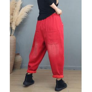 Letter Patchwork Fleeced Pull-On Sweat Pants