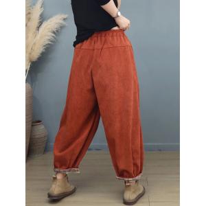 Easy Match Plain Warm Corduroy Pants