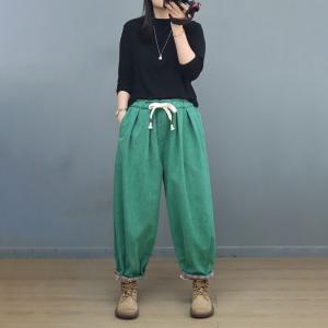 Easy Match Plain Warm Corduroy Pants