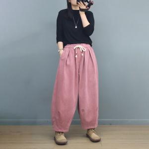 Easy Match Plain Warm Corduroy Pants