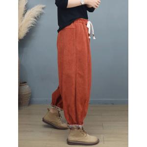 Easy Match Plain Warm Corduroy Pants