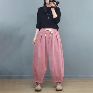 Easy Match Plain Warm Corduroy Pants