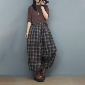 Warm Lined Winter Baggy Tartan Pants