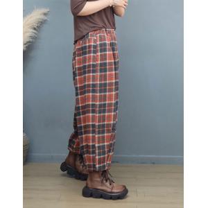 Warm Lined Winter Baggy Tartan Pants