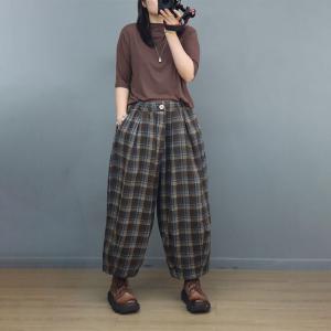 Warm Lined Winter Baggy Tartan Pants