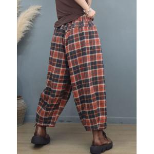 Warm Lined Winter Baggy Tartan Pants