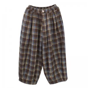 Warm Lined Winter Baggy Tartan Pants