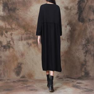 Tied Pocket Loose Knitting Jersey Dress