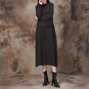 Business Elegant Straight Pocket Wool Shift Dress