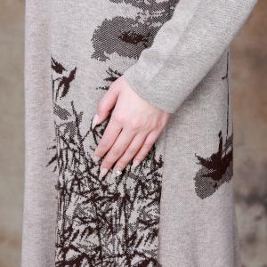 Chinese Ink Painting Elegant Knit Midi Dress