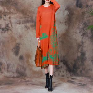 Chinese Ink Painting Elegant Knit Midi Dress