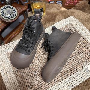 Chunky Shoelaces Side Zip Desert Martin Boots