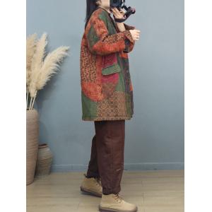 Senior Women Quilted Flax Ethnic Blazer