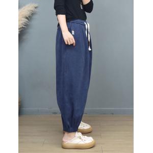 Casual Corduroy Fleeced Winter Carrot Pants