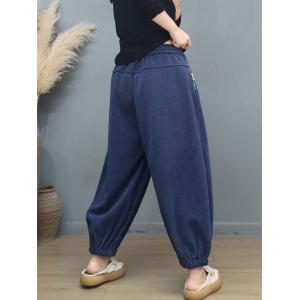 Casual Corduroy Fleeced Winter Carrot Pants