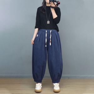 Casual Corduroy Fleeced Winter Carrot Pants