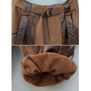 Hippie Style PU Pockets Cargo Suspender Pants