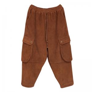 Easy Chic Corduroy Fleeced Cargo Tapered Pants