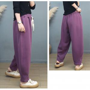 Solid Color Casual Straight Leg Sweat Pants