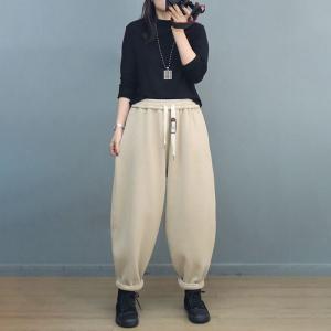 Solid Color Casual Straight Leg Sweat Pants