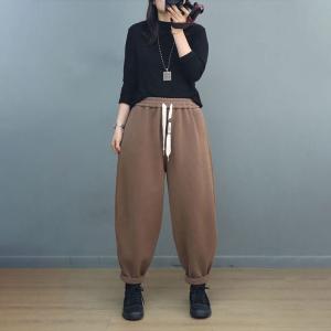 Solid Color Casual Straight Leg Sweat Pants