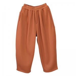 Basic Casual Fleeced Cotton Ankle Pants for Women