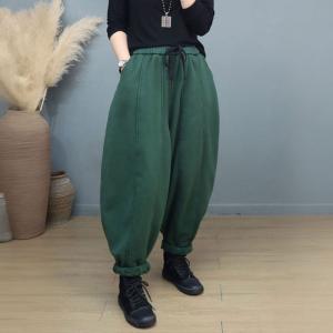 Cotton Fleeced Baggy Balloon Sweat Pants