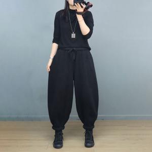 Cotton Fleeced Baggy Balloon Sweat Pants