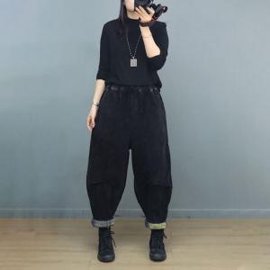 Chunky Corduroy Winter Harem Pants for Women