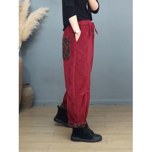 Chunky Corduroy Winter Harem Pants for Women